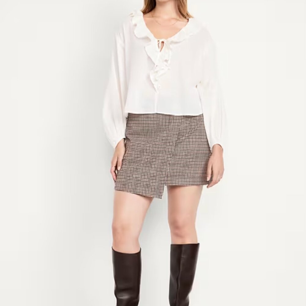 NWT Old Navy High-Waisted Wrap-Front Mini Skirt